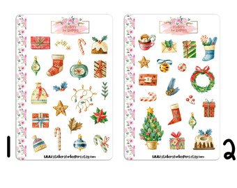 Christmas Stickers, Holiday Stickers, Bullet Journal Stickers, Christmas Decorative Stickers, Planner Stickers, Christmas Stickers, Stickers