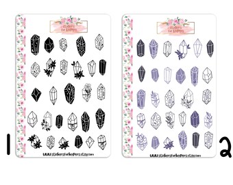 Crystals Stickers, Witchcraft Stickers, Decorative Stickers, Planner Stickers, Bullet Journal Stickers, Magic Stickers, Witch Stickers