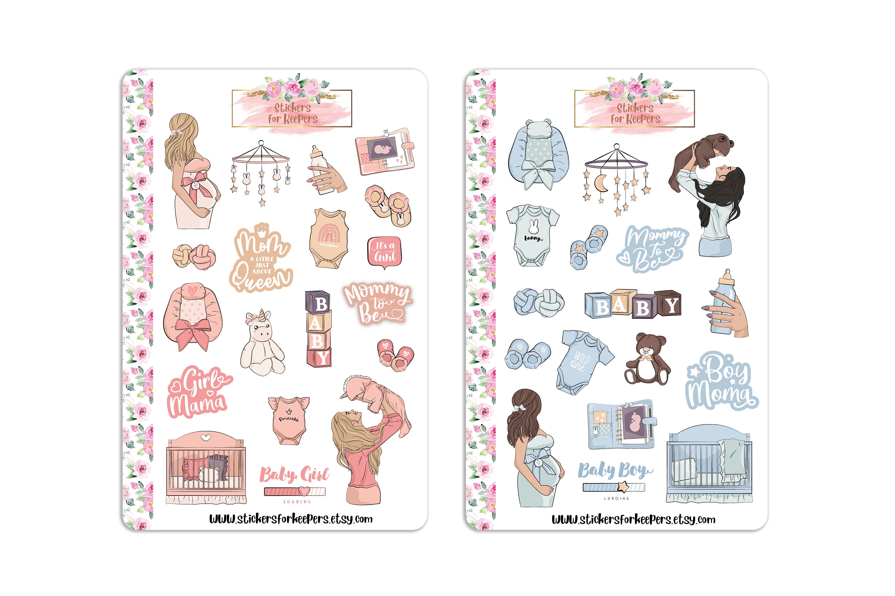 Cute Baby Girl Gems Stickers #8678 :: Baby Stickers