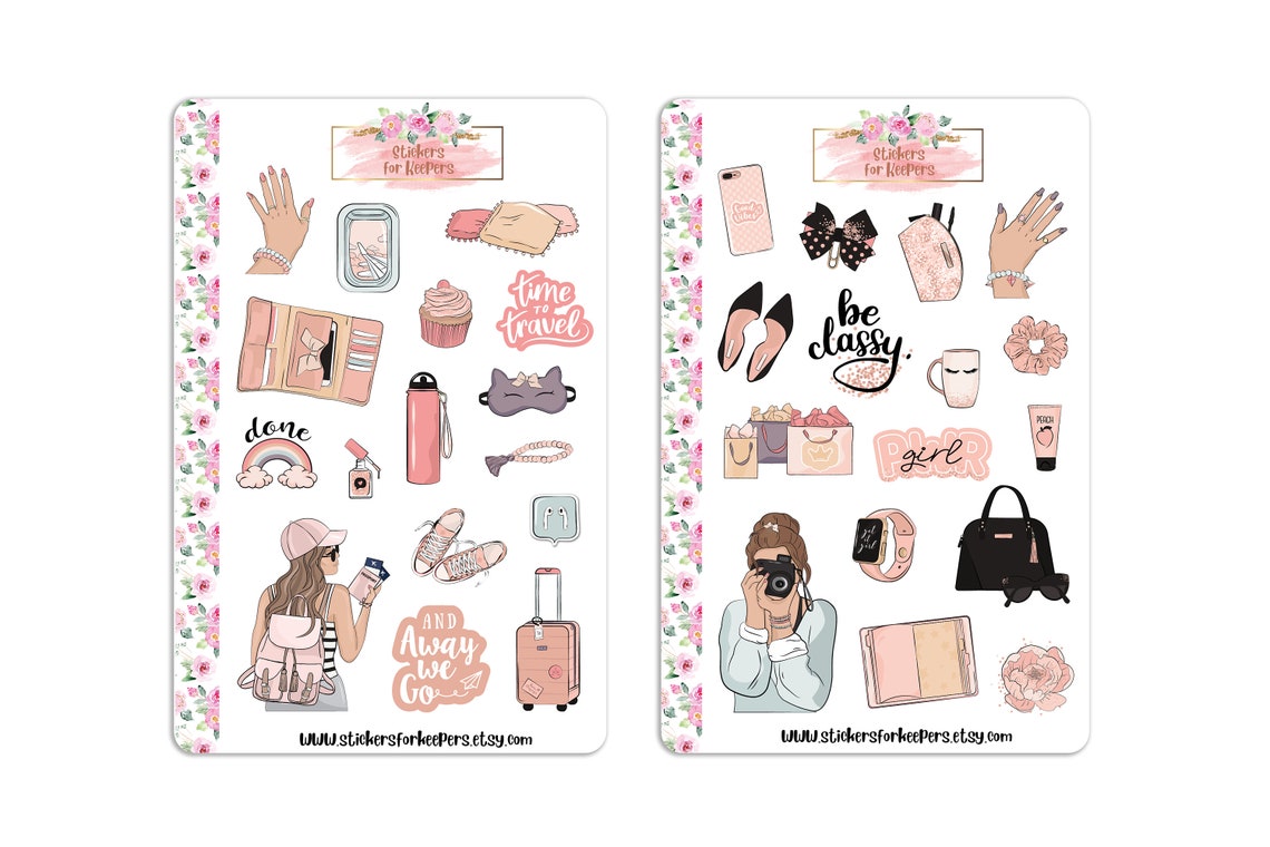 Girl Stickers Bullet Journal Stickers Girly Stickers Etsy