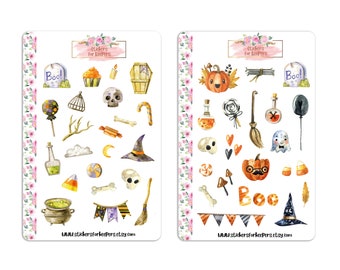 Halloween Stickers, Halloween Party Stickers, Pumpkin Stickers, Bullet Journal Stickers, Witch Stickers, Planner Stickers, Stickers
