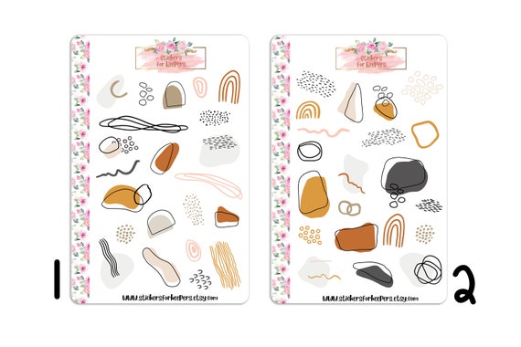 Abstract Stickers, Bullet Journal Stickers, Planner Stickers, Bujo  Stickers, Bullet Journal DIY, Decorative Stickers, Planner Stickers