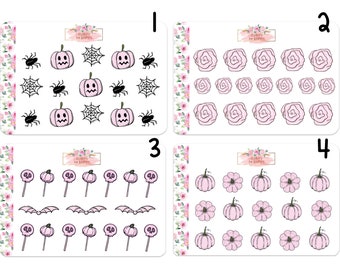 Halloween Stickers, Pink Halloween Stickers, Pumpkin Stickers, Bullet Journal Stickers, Ghost Stickers, Planner Stickers, Stickers