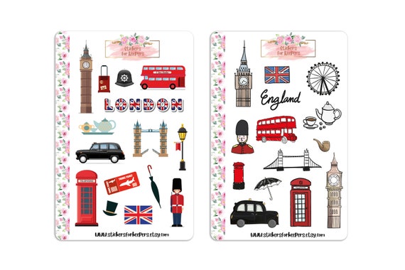 England Sticker, London Sticker, Reise Sticker, Urlaub Sticker, Sticker,  Bullet Journal Sticker, Planner Sticker, Sticker