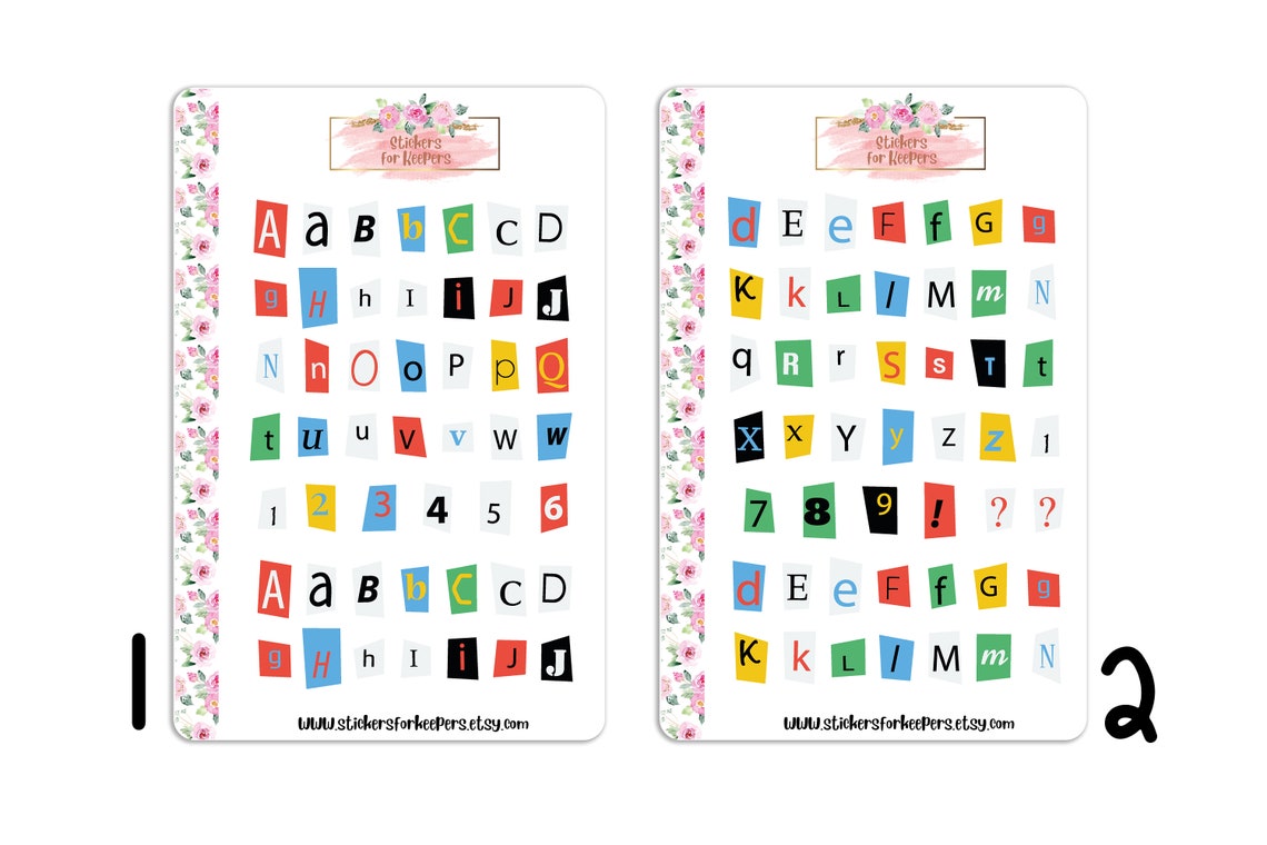 Letter Stickers Script Stickers Letters Stickers Functional Etsy