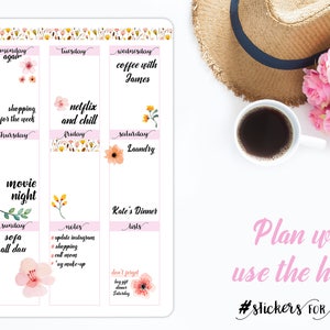 Floral Stickers, Bullet Journal Stickers, Flower Stickers, Decorative Stickers, Planner Stickers, TN Stickers, Floral Planner Stickers image 2