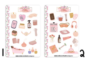 Self Care Stickers, Beauty Stickers, Skin Care Stickers, Bullet Journal Stickers, Decorative Stickers, Planner Stickers, Me time Stickers