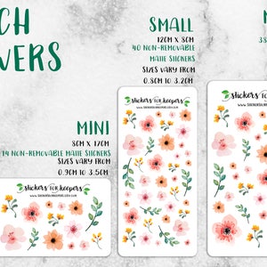 Floral Stickers, Bullet Journal Stickers, Flower Stickers, Decorative Stickers, Planner Stickers, TN Stickers, Floral Planner Stickers image 3