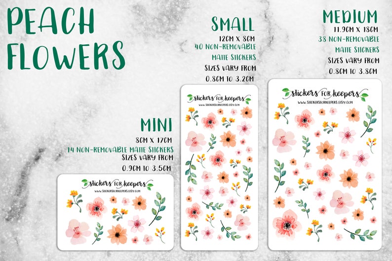 Floral Stickers, Bullet Journal Stickers, Flower Stickers, Decorative Stickers, Planner Stickers, TN Stickers, Floral Planner Stickers image 3