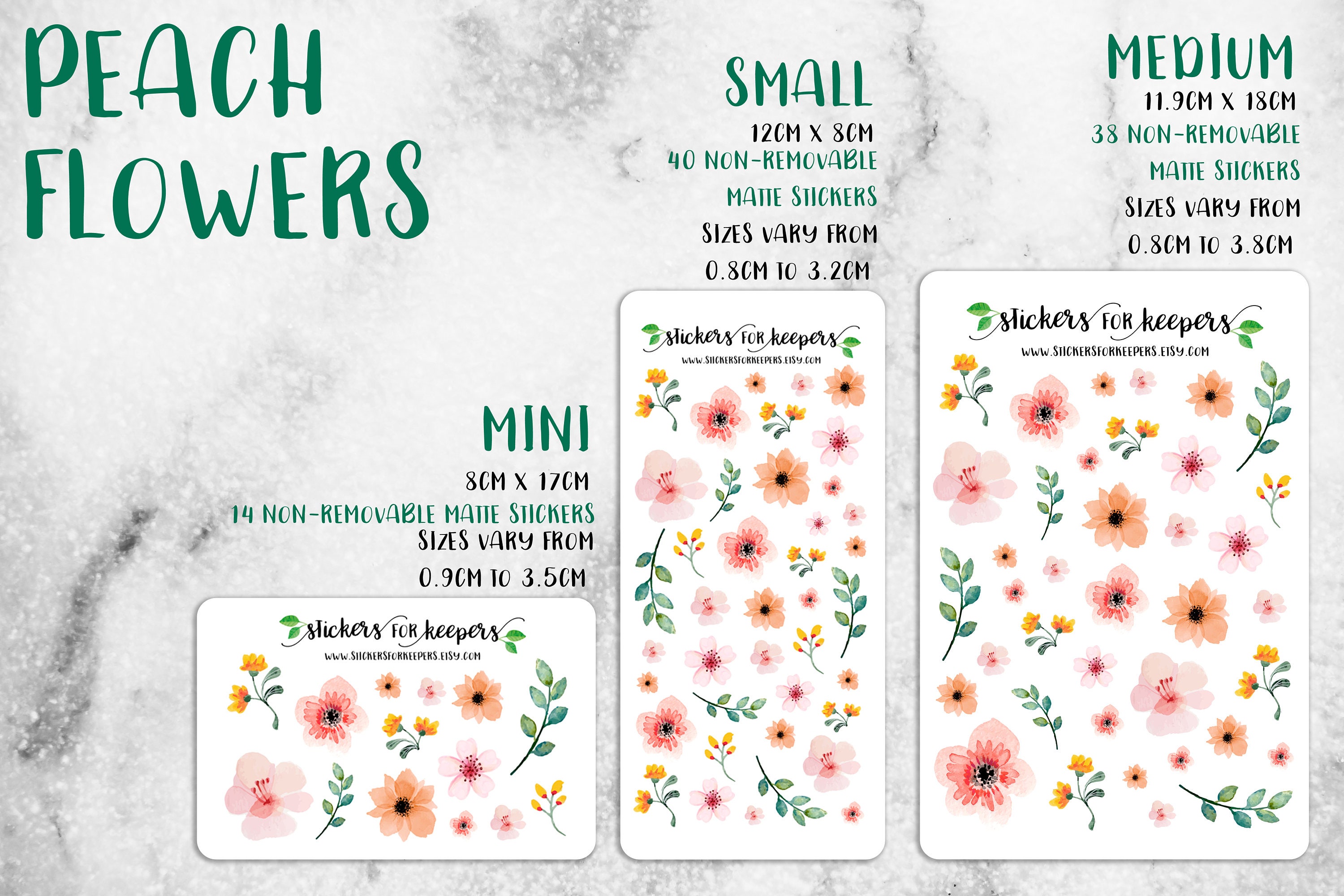 Floral Stickers Bullet Journal Stickers Flower Stickers Etsy UK