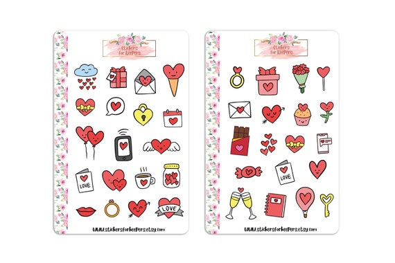 Valentines Day Stickers, Love Stickers, Bullet Journal Stickers, Love  Decorative Stickers, Planner Stickers, Valentines Stickers, Stickers