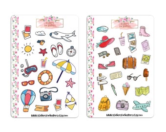 Travel Stickers, Holidays Stickers, Beach Stickers, Bullet Journal Stickers, Travelling Stickers, Planner Stickers, Travel Planner Stickers