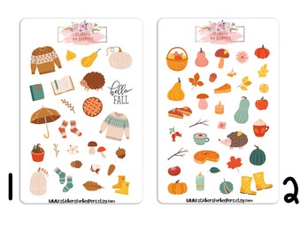 Fall Stickers, Autumn Stickers, Pumpkin Stickers, Bullet Journal Stickers, Fall Decorative Stickers, Planner Stickers, Stickers Fall
