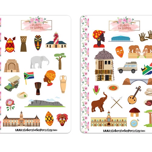 South Africa Stickers, Pretoria Stickers, Travel Stickers, Holidays Stickers, Bullet Journal Stickers, Planner Stickers, Country Stickers
