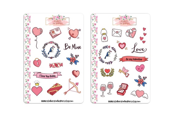 Valentines Day Stickers, Love Stickers, Bullet Journal Stickers, Love  Decorative Stickers, Planner Stickers, Valentines Stickers, Stickers