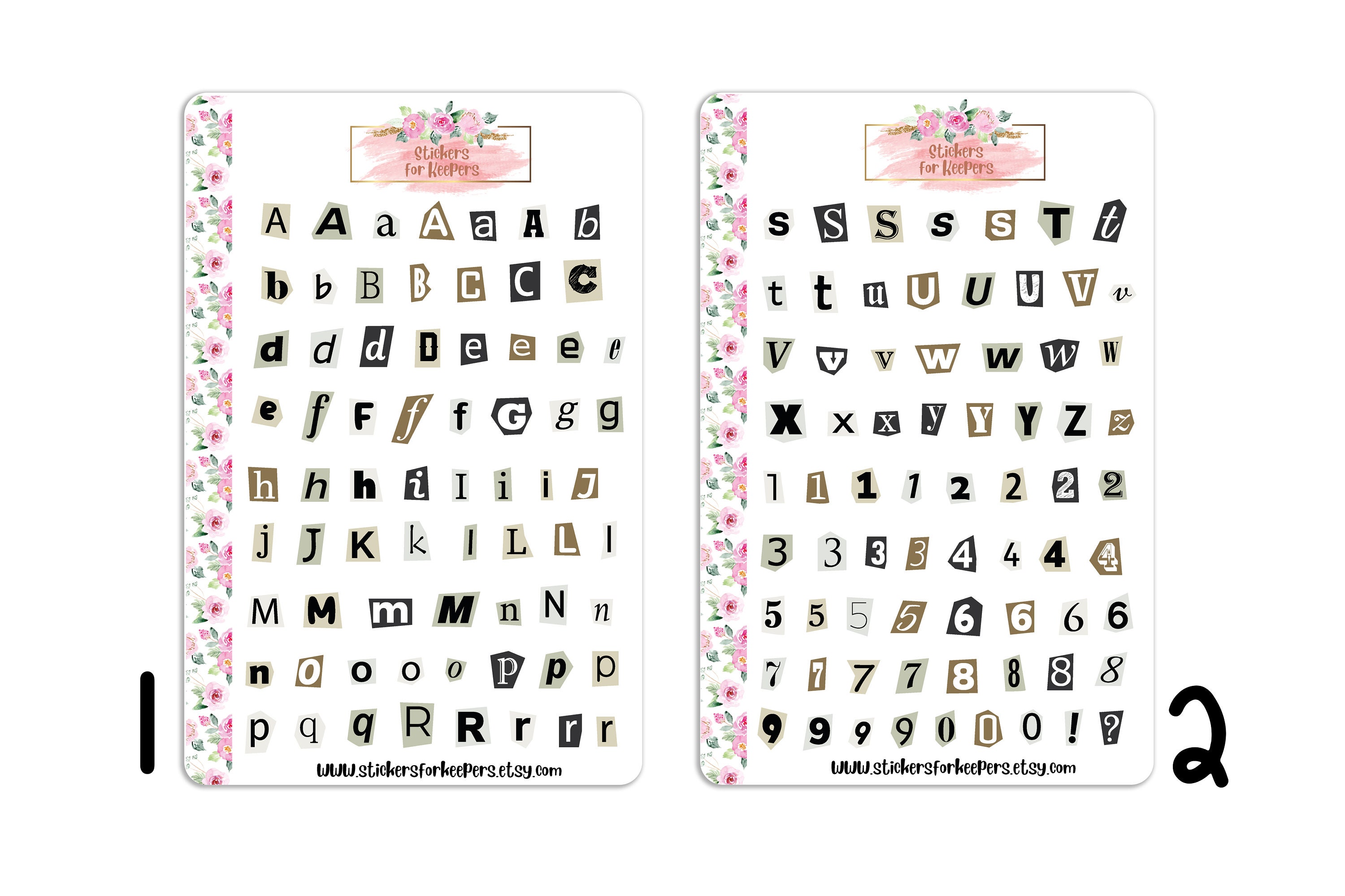 Letter Stickers, Script Stickers, Letters Stickers, Functional Stickers,  Bullet Journal Stickers, Decorative Stickers, Planner Stickers 