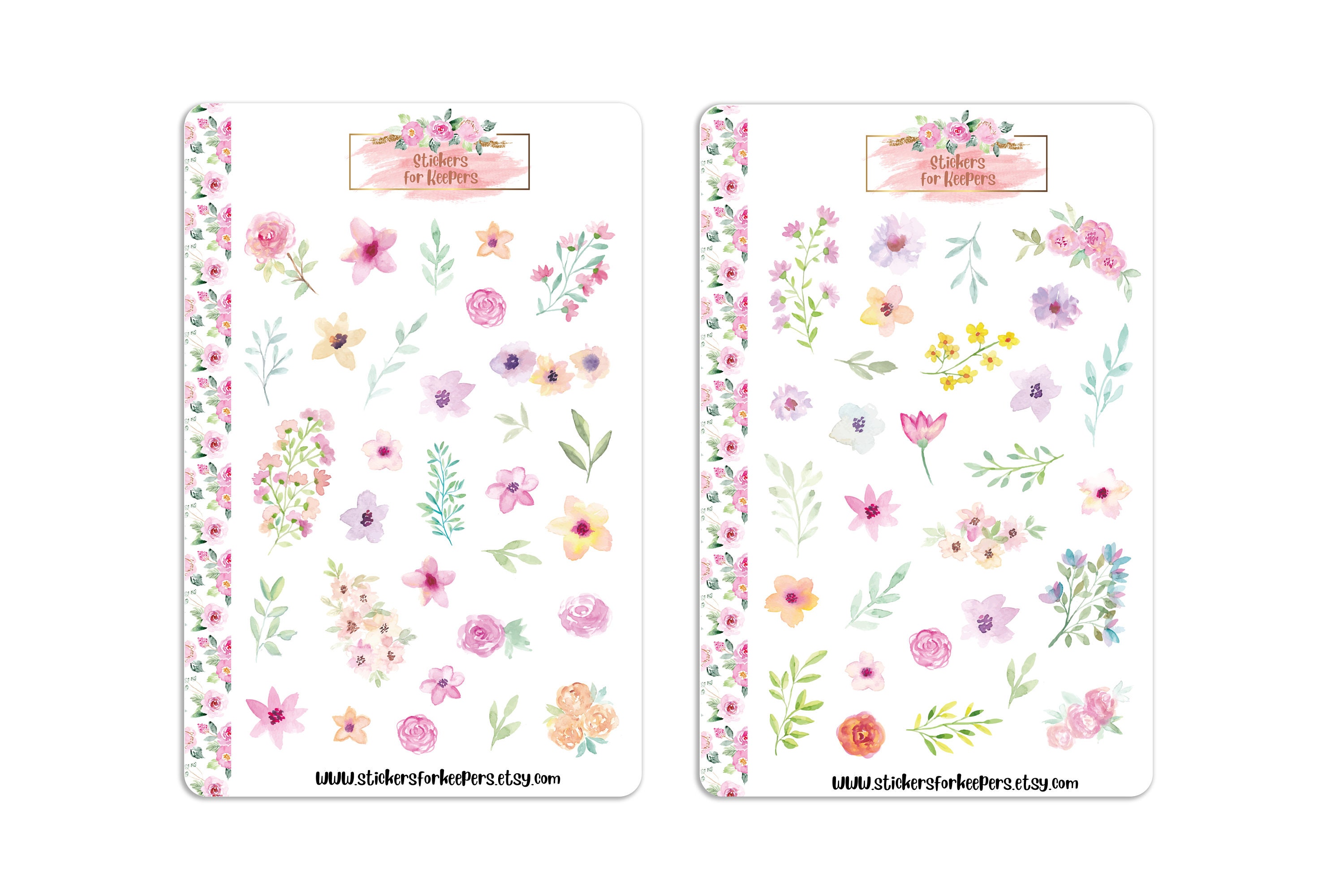 Floral Stickers Bullet Journal Stickers Flower Stickers Etsy UK