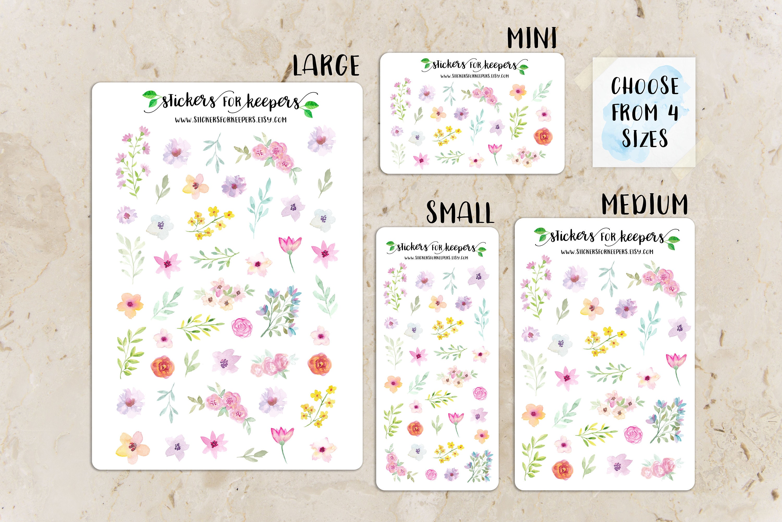 Floral Stickers Bullet Journal Stickers Flower Stickers Etsy UK