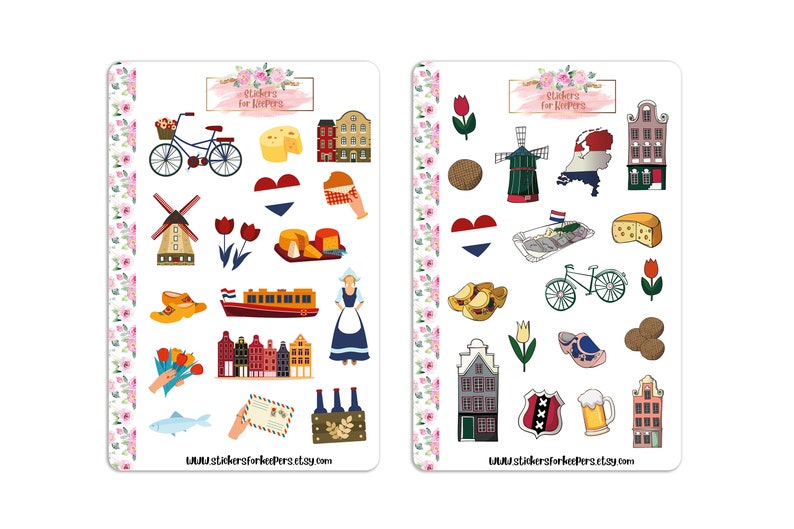 Netherlands Stickers Amsterdam Stickers Travel Stickers Etsy