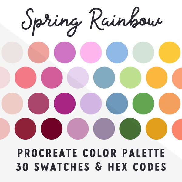 Procreate Color Palette, iPad Procreate Tools, Digital Download, Hex Codes, Color Swatches, Bright Pastels