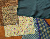 SALE 5 silk scarf pocket square suit pocket pochette for men and women foulard handkerchief vintage made in italy 60s to 80s Ungaro Krizia