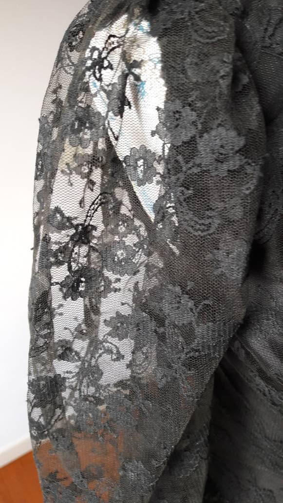 Lace Blouse Made in Italy 80s Wedding Party Black/deep Green - Etsy