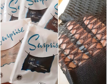 6 paia di calze, non collant, made in Italy anni '70, a rete, nuove di zecca da magazzino nuovo,