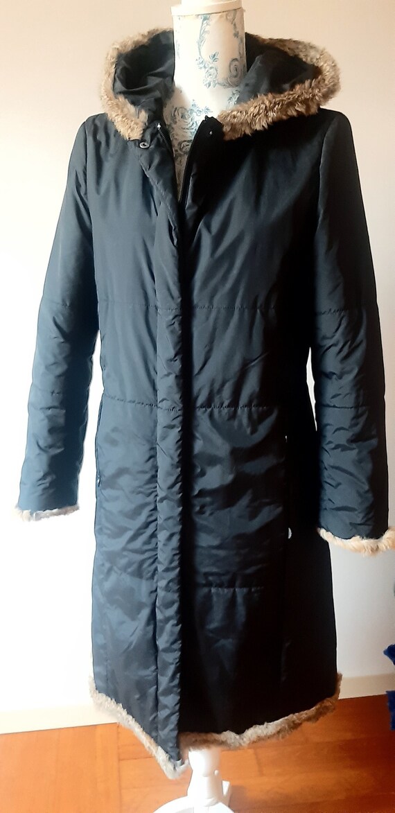 Les Copains Made in Italy Piumino Nero Con Cappuccio Giacca 