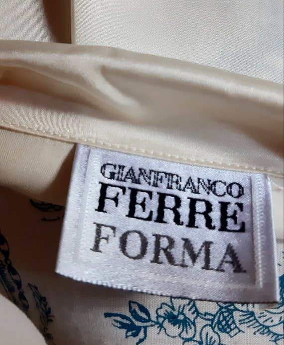 Gianfranco Ferré made in Italy 80s ivory silk blo… - image 2