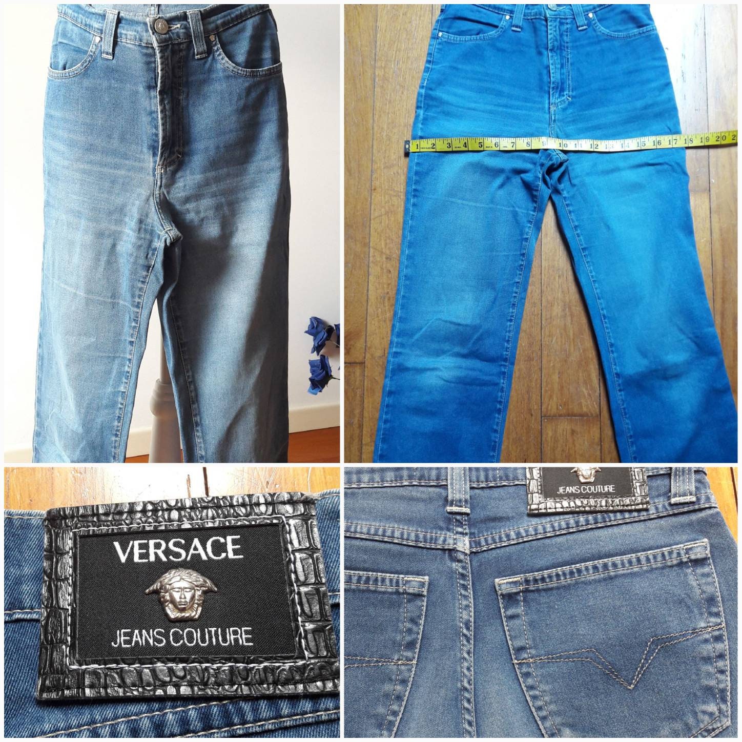 Versace Jeans Couture Vintage Made in Italy 80s Soft Blue