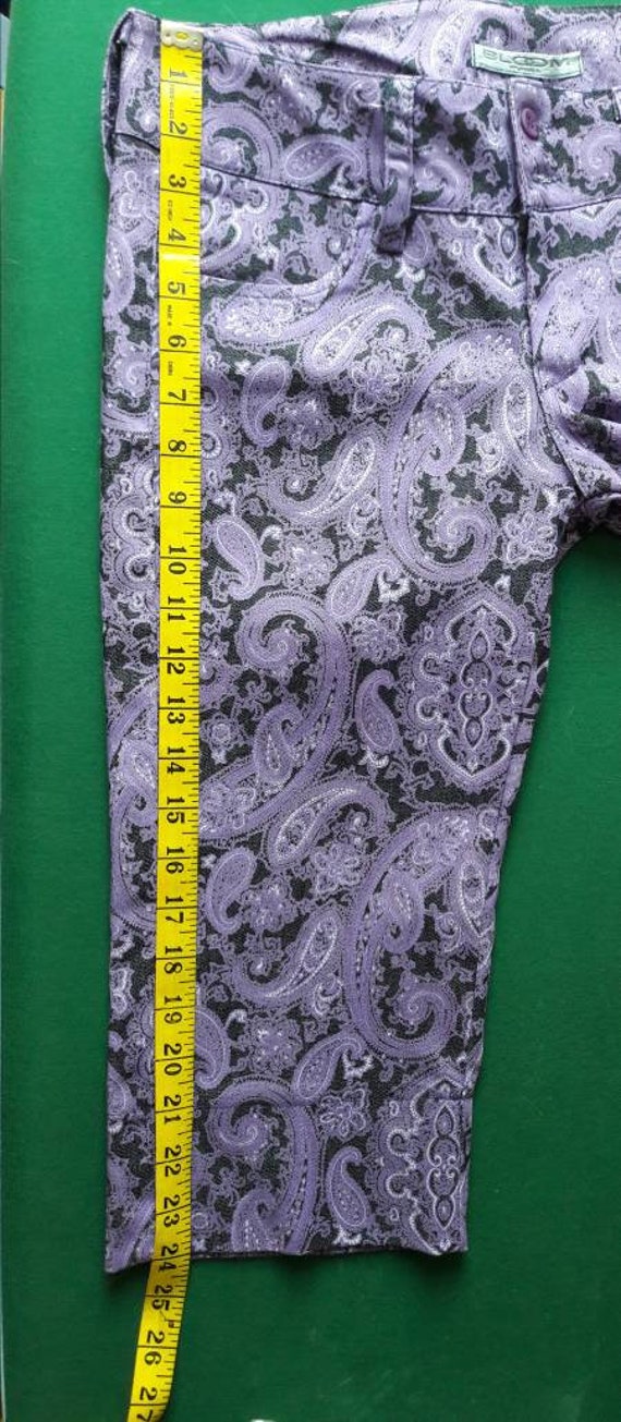 Capri pants made in Italy purple floral printed d… - image 4
