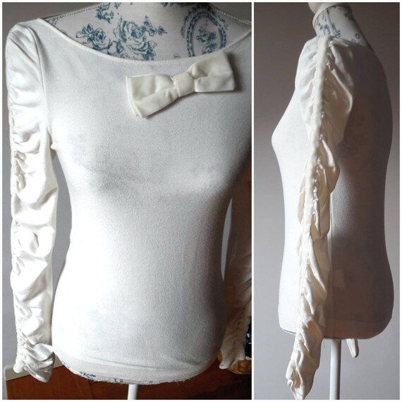 Giorgio Armani Emporio Made in Italy 80s Snow White Sweater With 