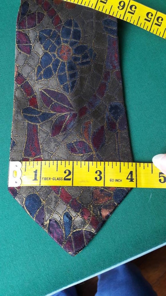 SALE! 2 silk ties Made in Italy 90s shining gold … - image 5