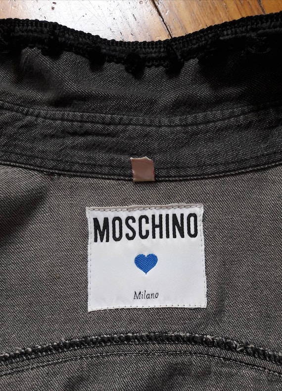 Moschino made in Italy 80s black soft light denim… - image 6