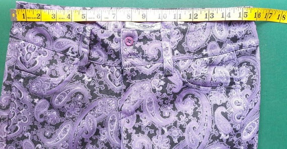 Capri pants made in Italy purple floral printed d… - image 9