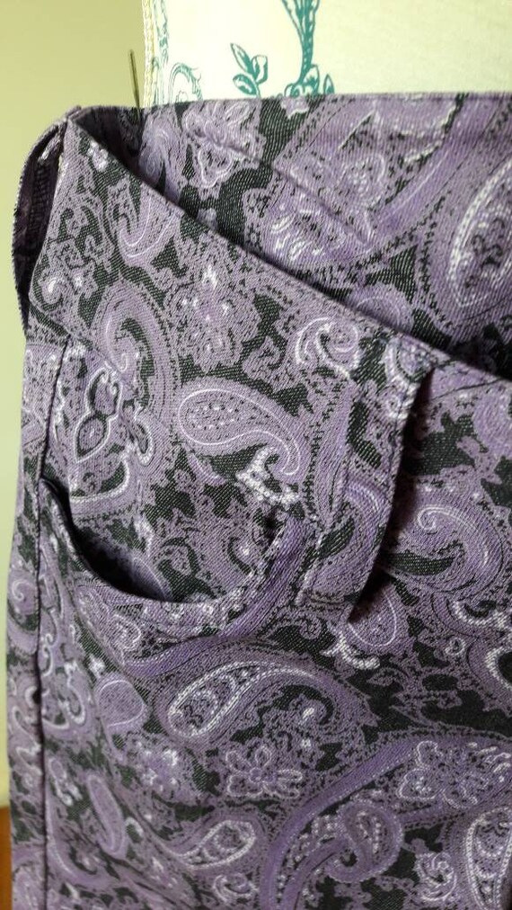 Capri pants made in Italy purple floral printed d… - image 6