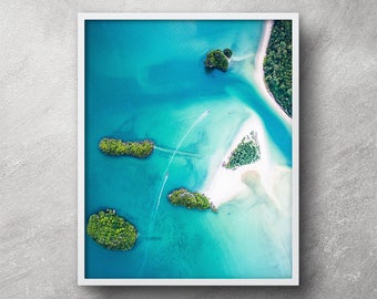 Aerial beach photography, Printable art, Beach print, Tropical print, Beach wall art, Beach artwork, Nautical decor, Coastal decor, Wall art