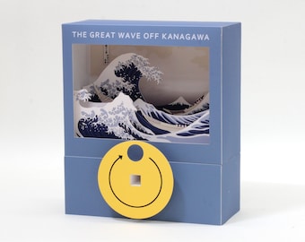 The Great Wave — Automata, Paper Craft, Wave Machine, Instant Download, PDF, DIY