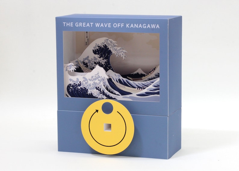 The Great Wave Automata, Paper Craft, Wave Machine, Instant Download, PDF, DIY image 1