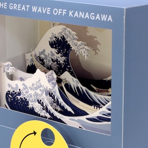 The Great Wave Automata, Paper Craft, Wave Machine, Instant Download, PDF, DIY image 4