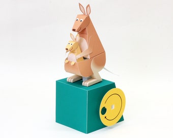 Kangaroo Care — Automata, Paper Craft, Instant Download, PDF, DIY