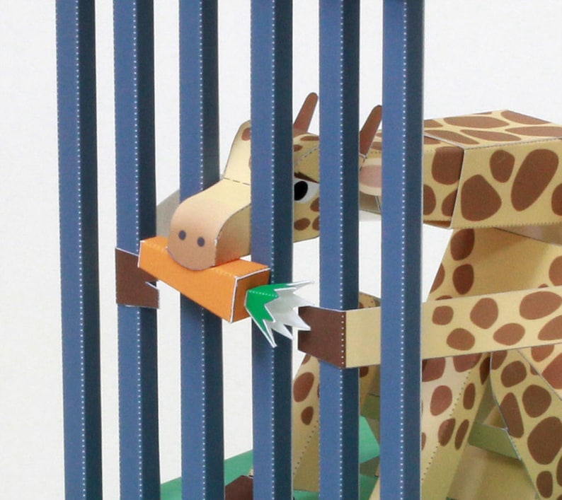 Do Not Feed The Giraffe  Paper Automata Printable PDF image 2