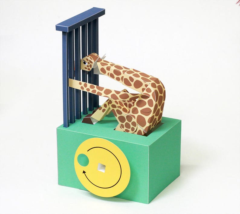 Do Not Feed The Giraffe  Paper Automata Printable PDF image 3