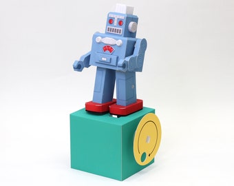 Walking Tin Robot — Automata, Paper Craft, Instant Download, PDF, DIY