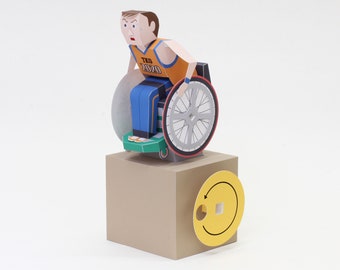 Wheelchair Athlete — Automata, Paper Craft, Instant Download, PDF, DIY
