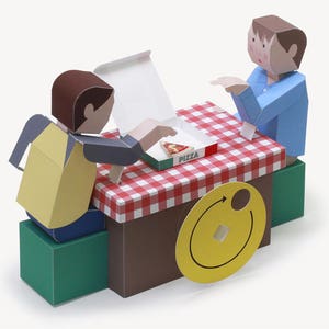 The Last Slice of Pizza — Automata, Paper Craft, Instant Download, PDF, DIY