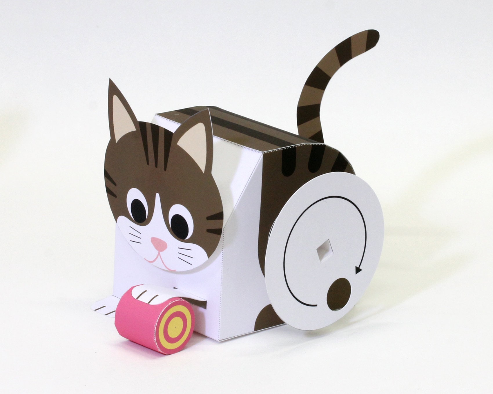 Paper Automata Pattern Untiring Kitty — Automata, Paper Craft, Instant Download, PDF, DIY - Etsy