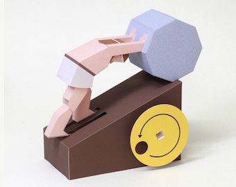 The Stone of Sisyphus — Automata, Paper Craft, Instant Download, PDF, DIY