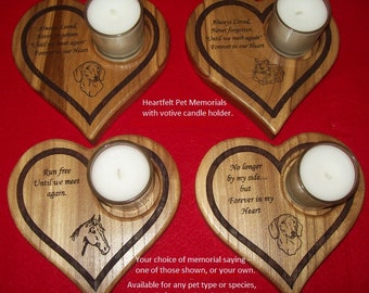Pet Memorial Candle Holder - Custom Hand Made - Heartfelt Sympathy Gift - Dog Cat Horse Grief Comfort - Personalized Gift