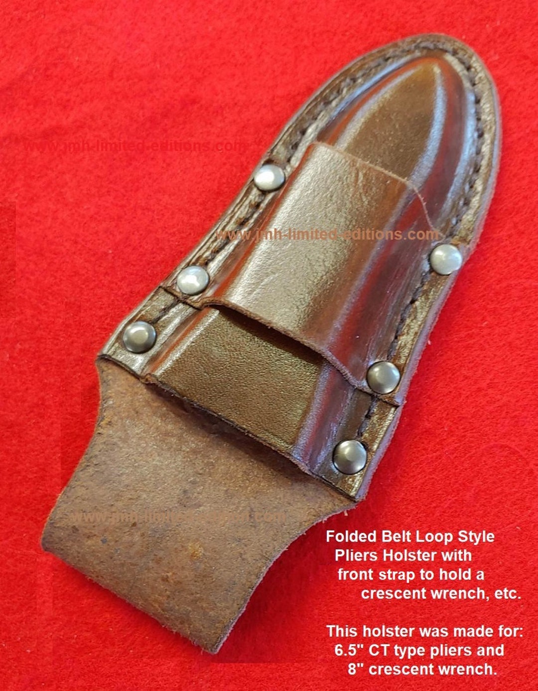 Leather Pliers Tool Holster Belt Loop With or Without Wrench Strap